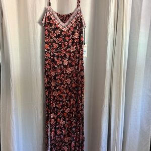 Idyllwind Black and Red Floral Maxi Dress